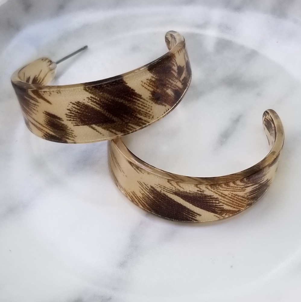 Crazy Cat Lady Leopard Resin Earrings